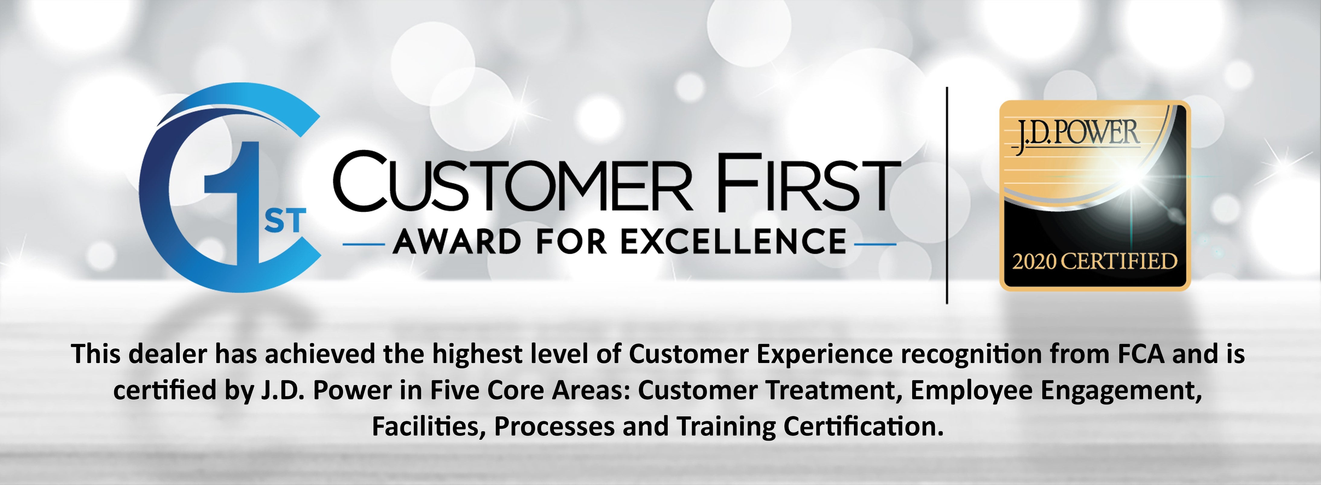 Customer First Award for Excellence for 2019 at Glendenning Motor Co CDJR in Mt Ayr, IA