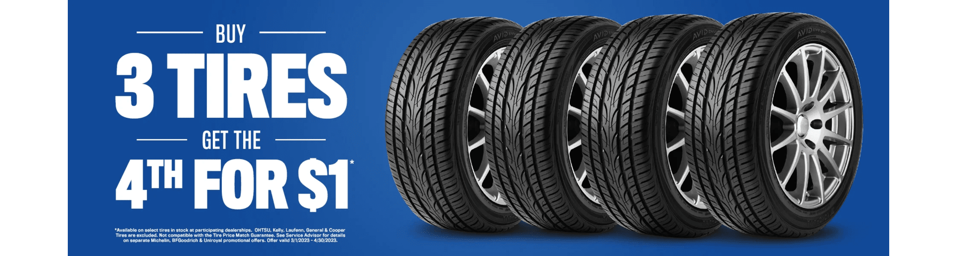 Buy 3 get one free Tires